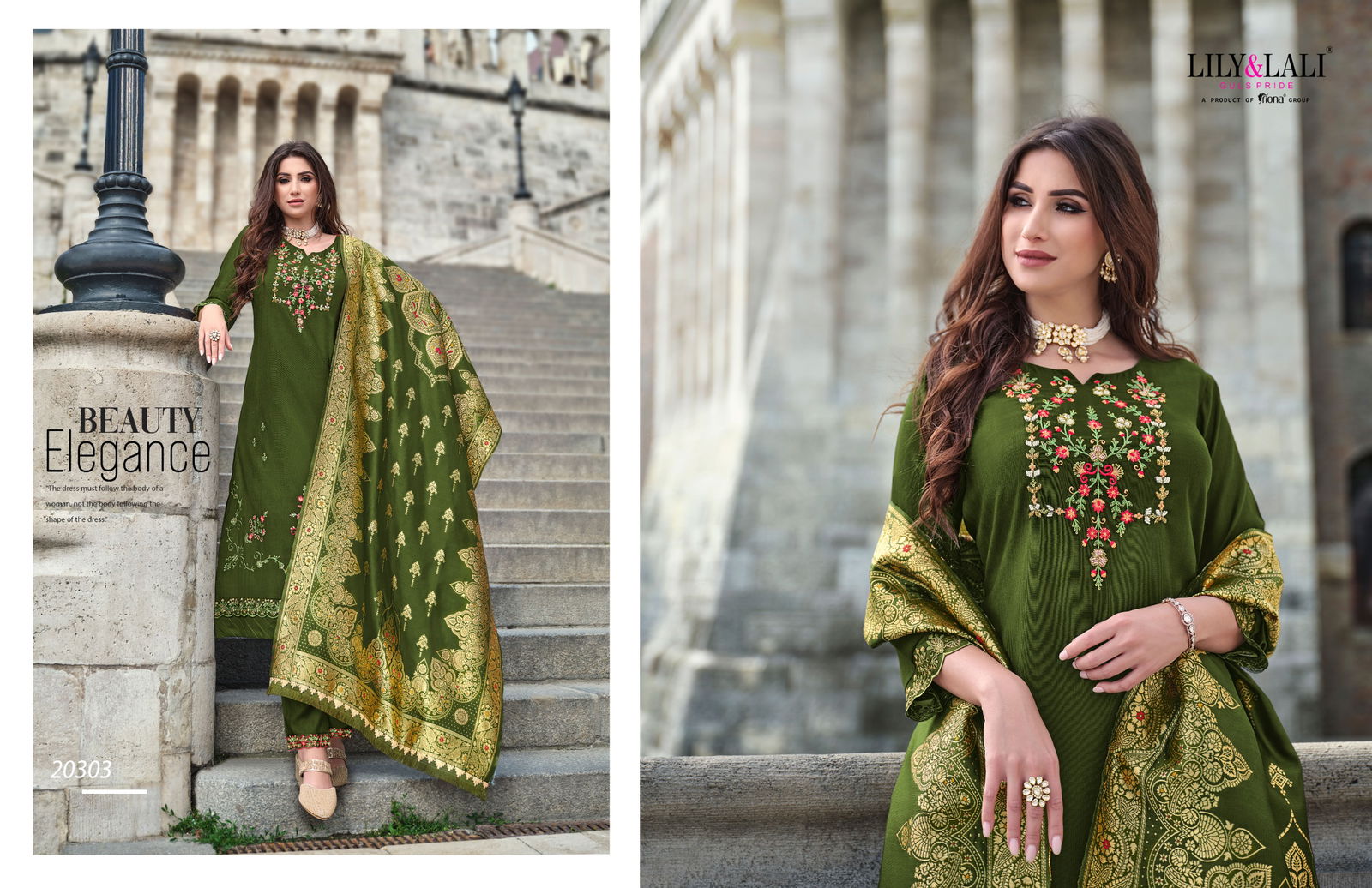 Hasmeena Vol 3 By Lily And Lali Organza Embroidery Kurti With Bottom Dupatta Orders in India

